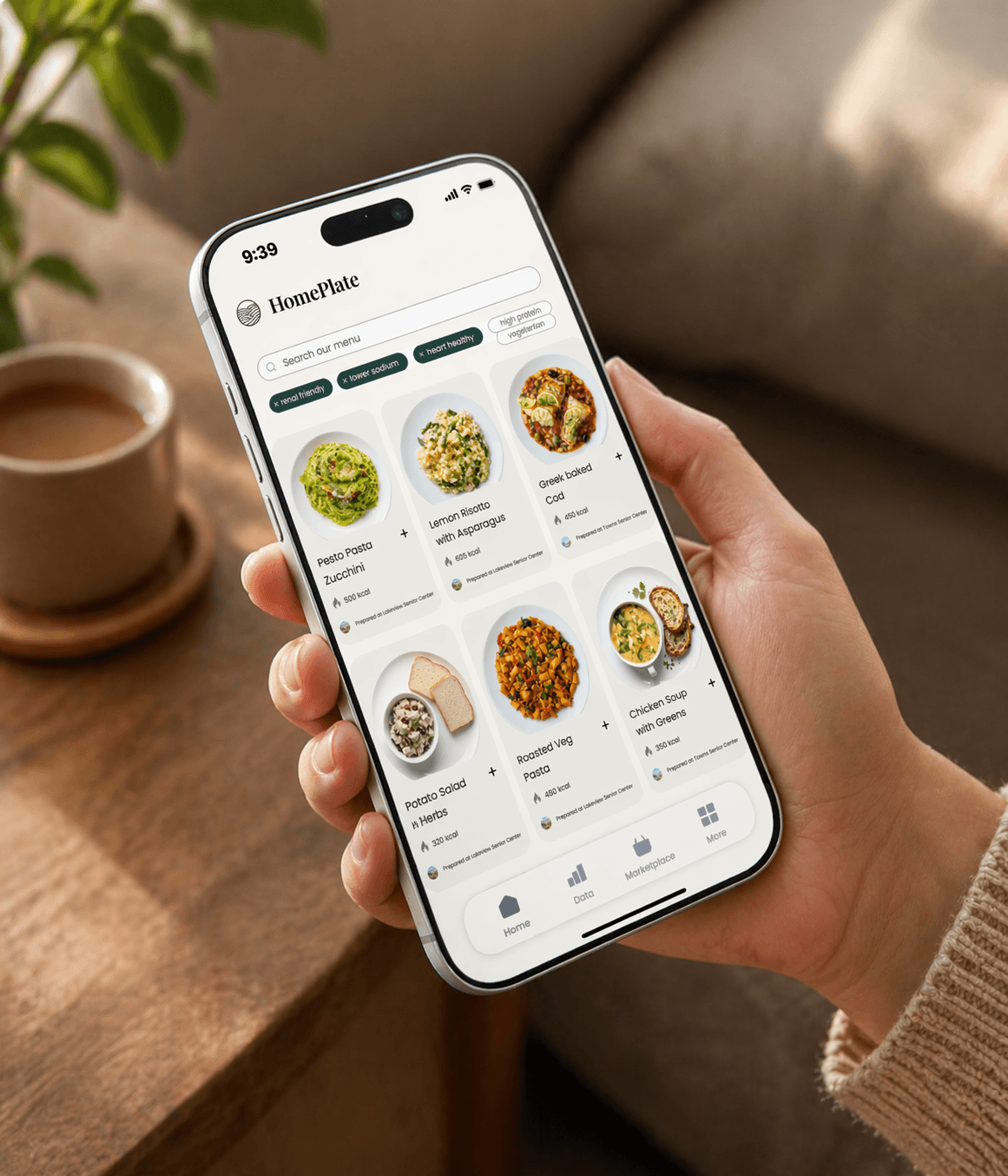 HomePlate meal plan dashboard mockup