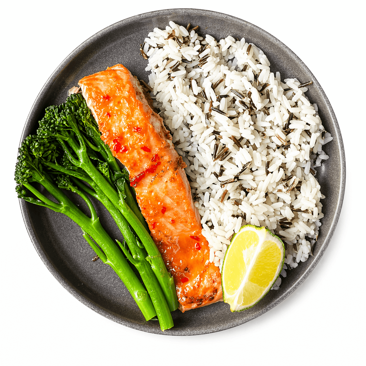 Chili-Glazed Salmon with Wild Rice & Broccolini