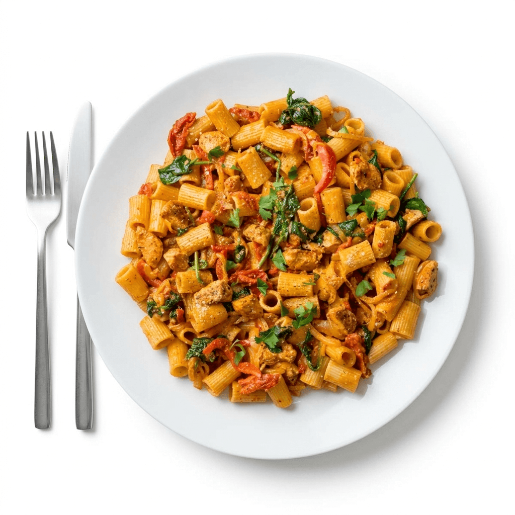 Spicy Tomato Pasta with Chicken & Spinach